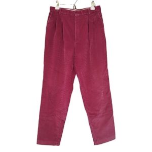 Rare Vintage American Eagle Pink Corduroy Women's Pleated Pants size 12